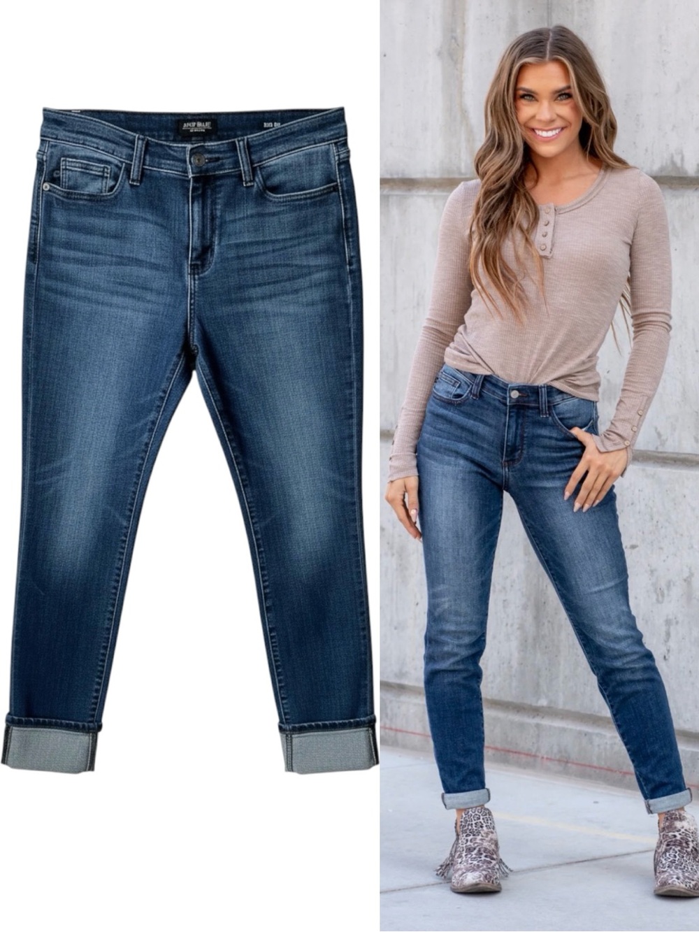 JUDY BLUE Jeans Slim Fit Cuffed Blue Size 29